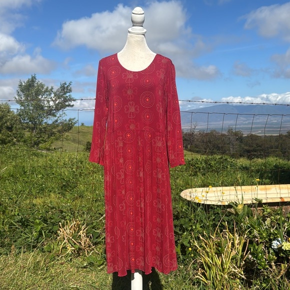 Gudrun Sjoden Dresses & Skirts - Gudrun Sjöden Deco Tricot Red Heart Floral babydoll Prairie Midi dress medium
